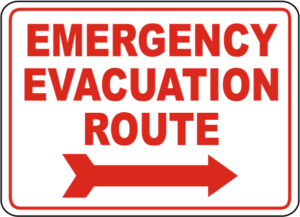 emergency EVACUATION procedures rout signage - safetynotes.in