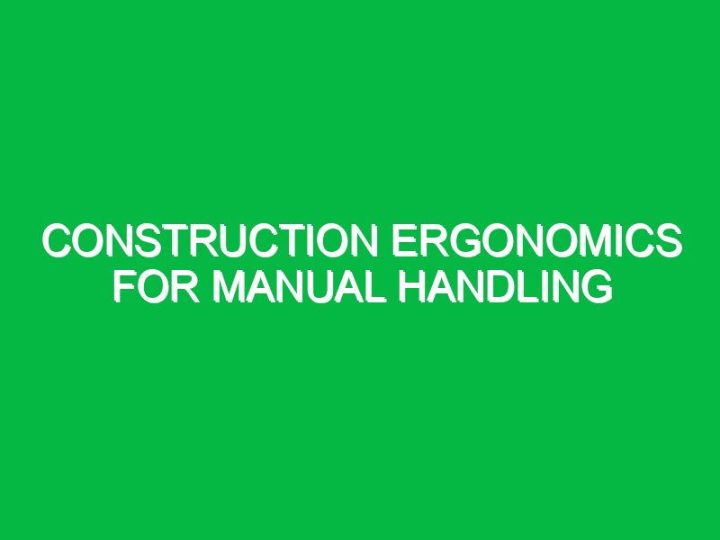 construction ergonomics for manual handling 9351 1