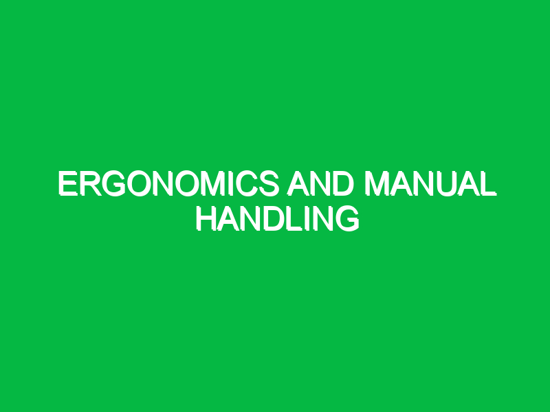 ergonomics and manual handling 9668