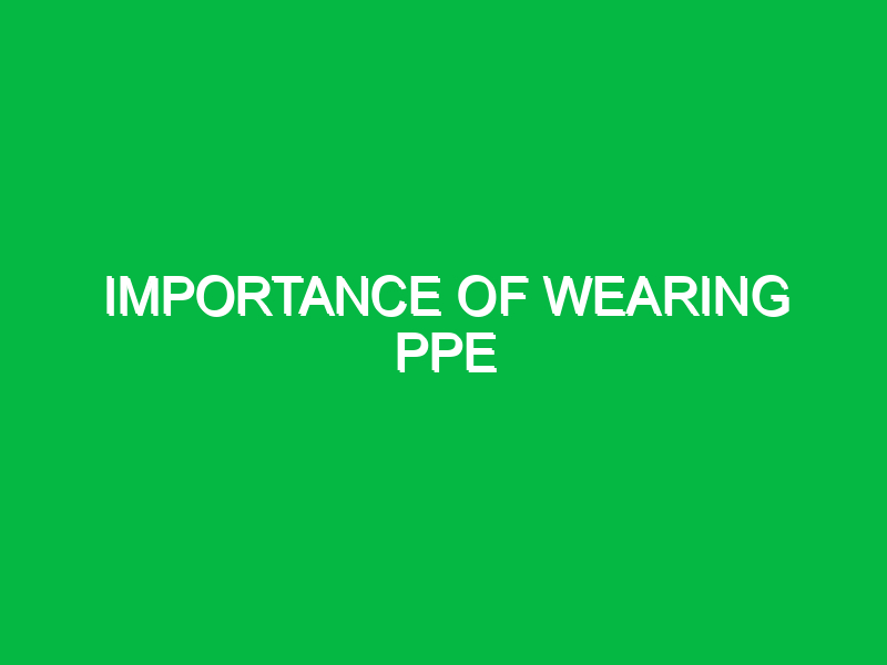 importance of wearing ppe 9520