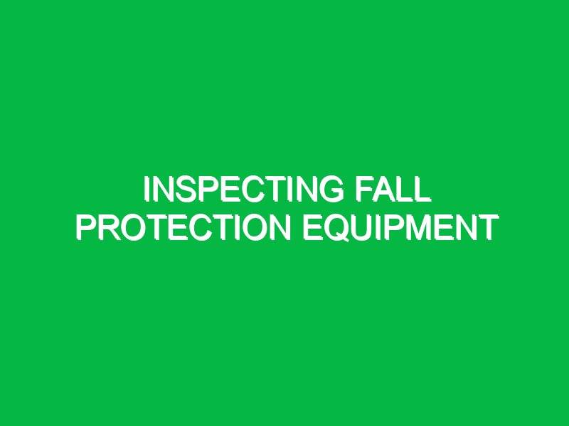 inspecting fall protection equipment 9761