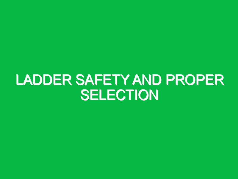 ladder safety and proper selection 9576