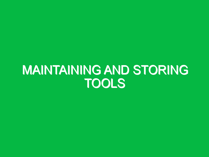 maintaining and storing tools 9779