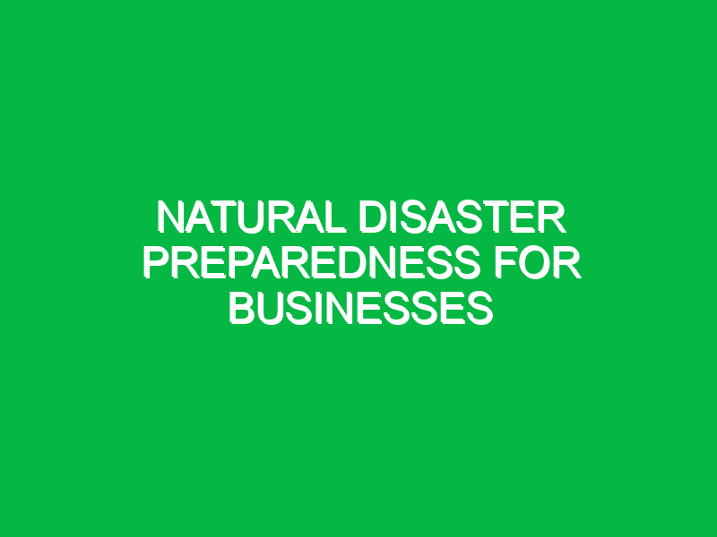 natural disaster preparedness for businesses 10109