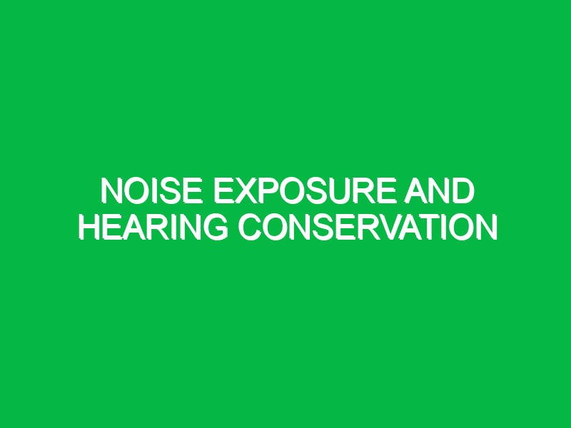 noise exposure and hearing conservation 9453