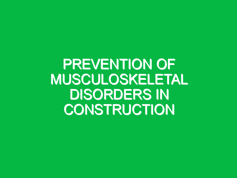 prevention of musculoskeletal disorders in construction 9370