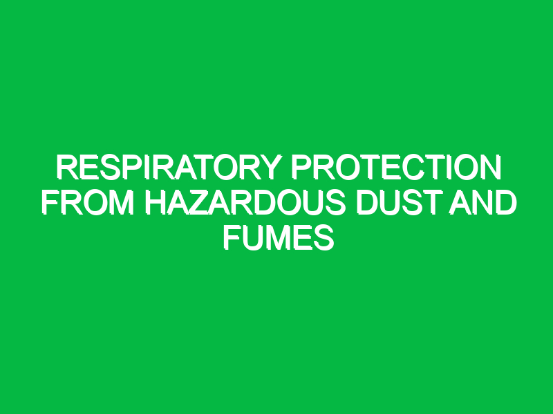 respiratory protection from hazardous dust and fumes 9615