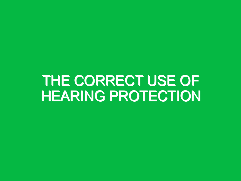 the correct use of hearing protection 9548