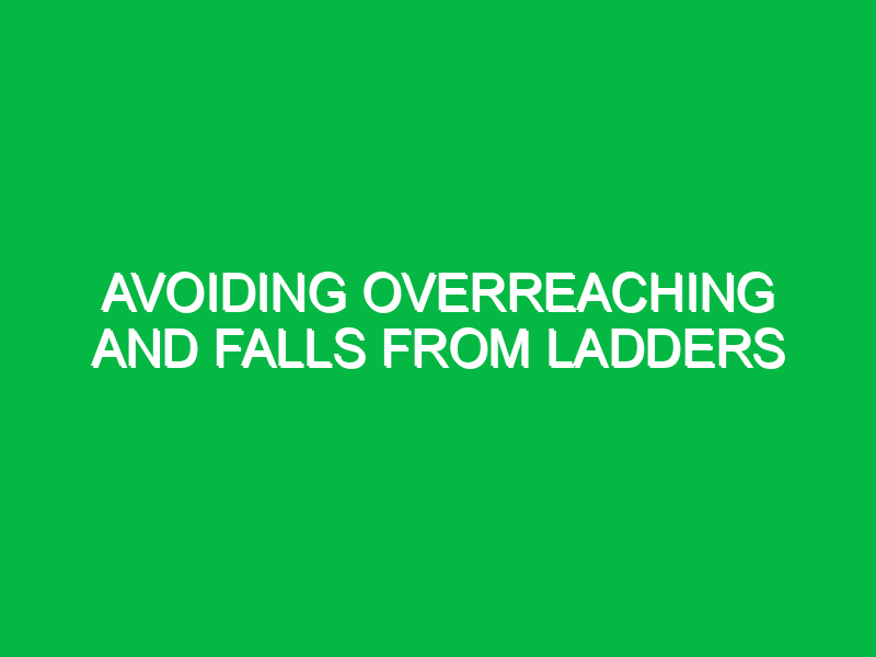 avoiding overreaching and falls from ladders 10411