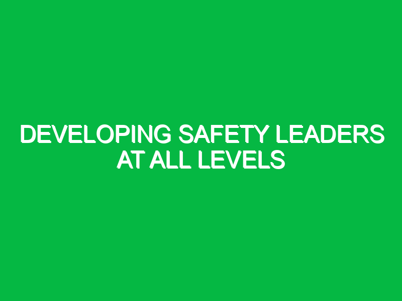 developing safety leaders at all levels 10278