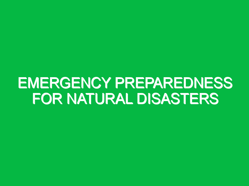 emergency preparedness for natural disasters 10905