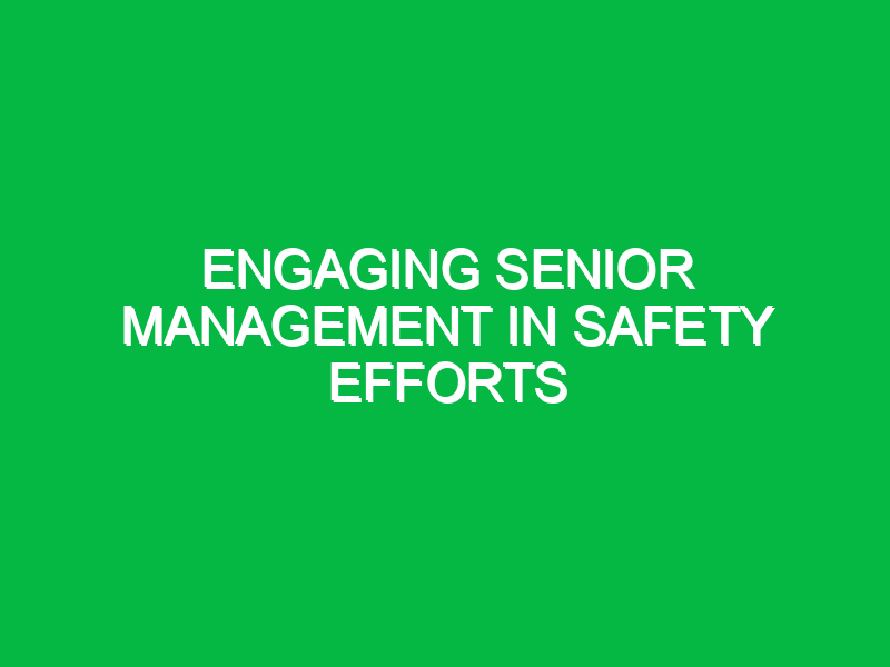 engaging senior management in safety efforts 10282