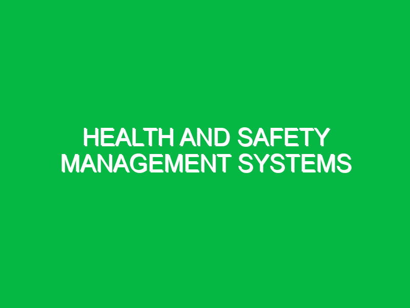 health and safety management systems 10652