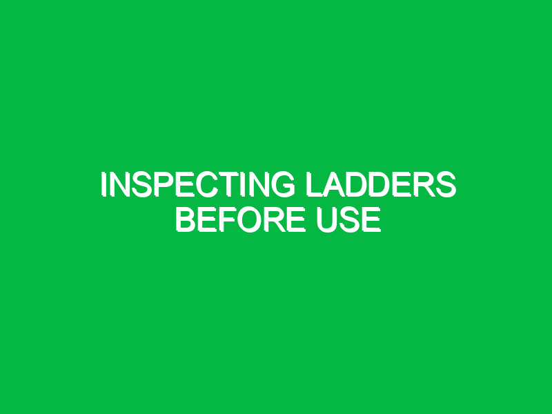 inspecting ladders before use 10407