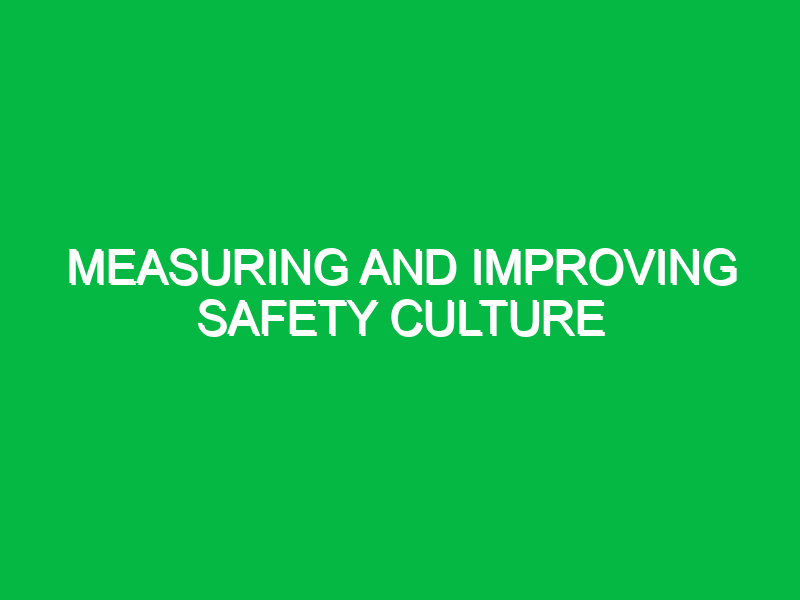 measuring and improving safety culture 10289