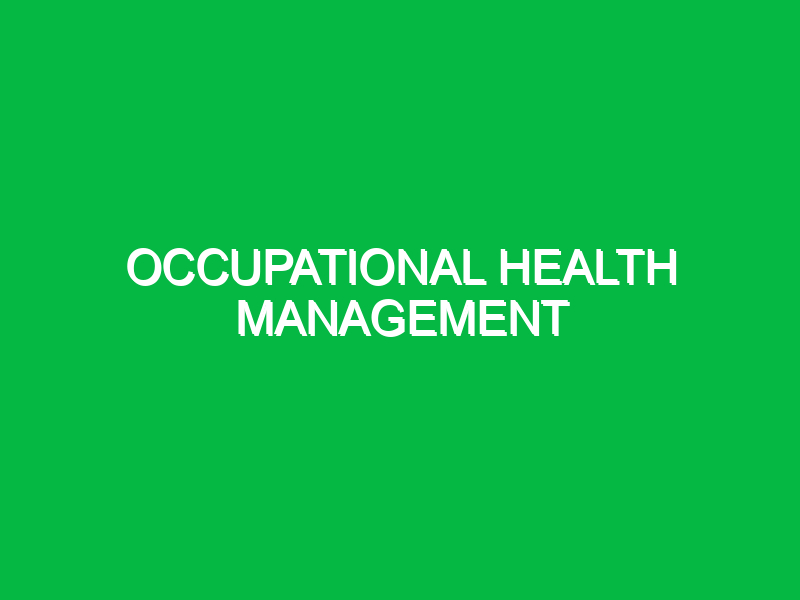 occupational health management 11054