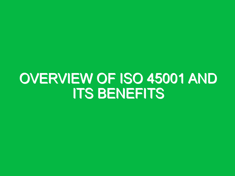 overview of iso 45001 and its benefits 10305