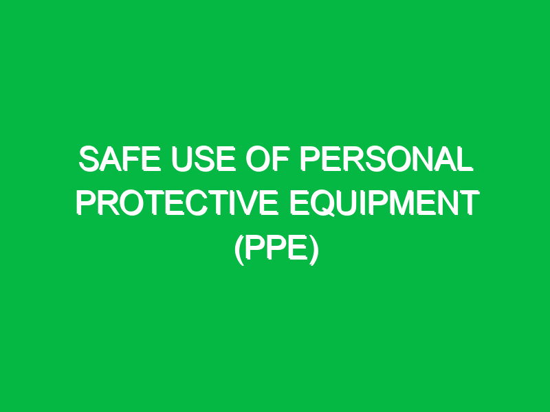 safe use of personal protective equipment ppe 11006