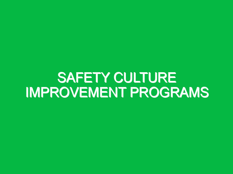 safety culture improvement programs 10940