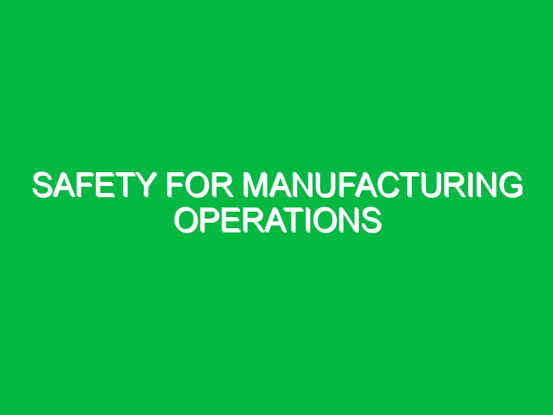 safety for manufacturing operations 10948