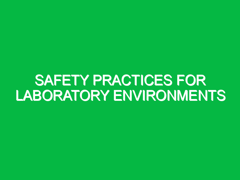 safety practices for laboratory environments 11045