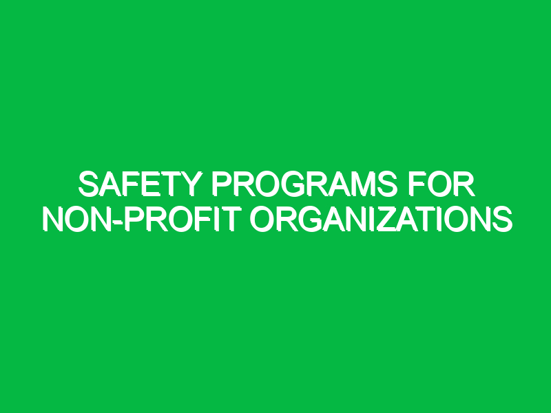 safety programs for non profit organizations 10896