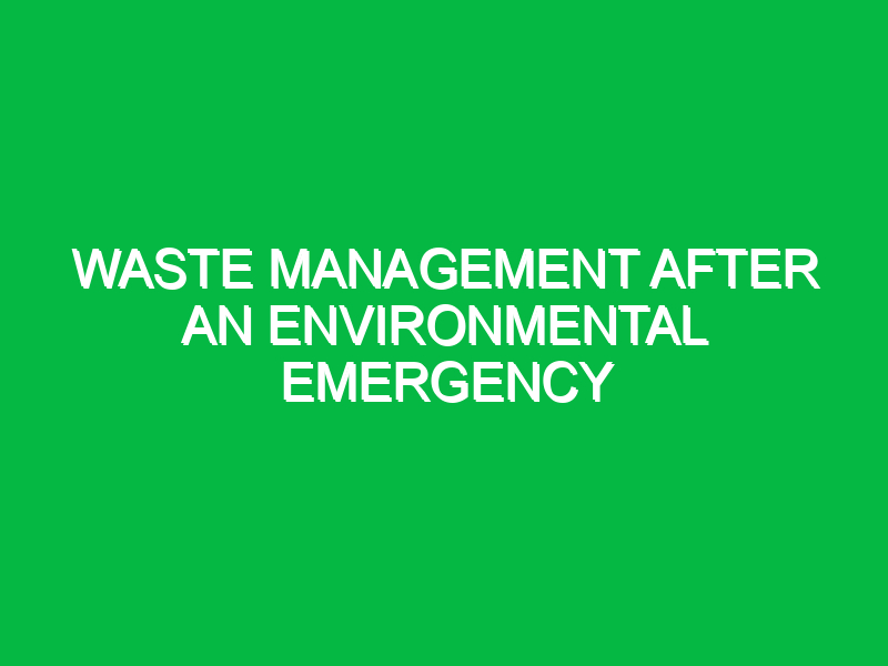 waste management after an environmental emergency 10582