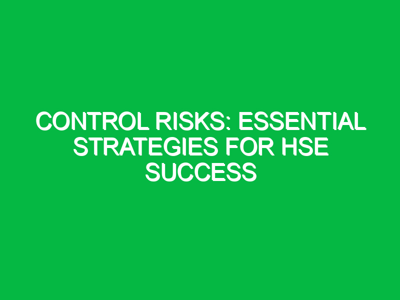 control risks essential strategies for hse success 11498