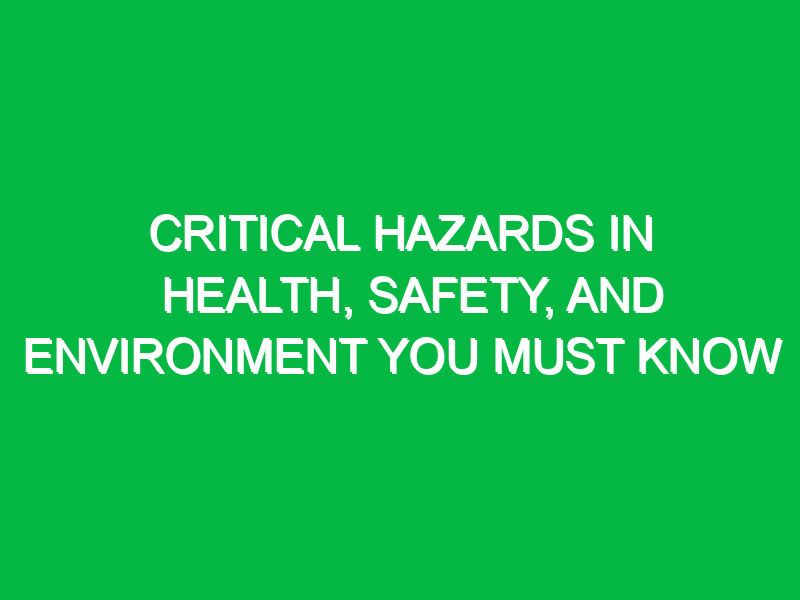 critical hazards in health safety and environment you must know 12354