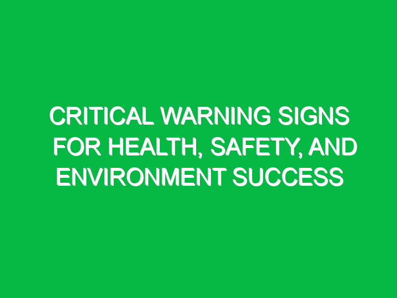 critical warning signs for health safety and environment success 12939