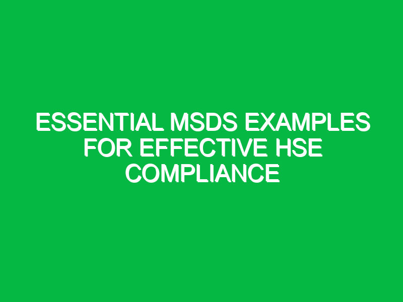 essential msds examples for effective hse compliance 12270