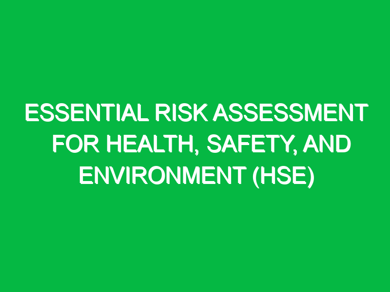 essential risk assessment for health safety and environment hse 11991