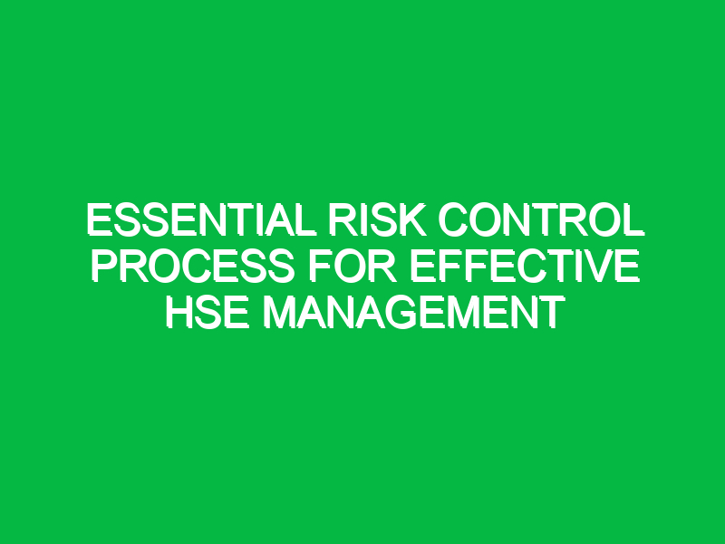 essential risk control process for effective hse management 12582