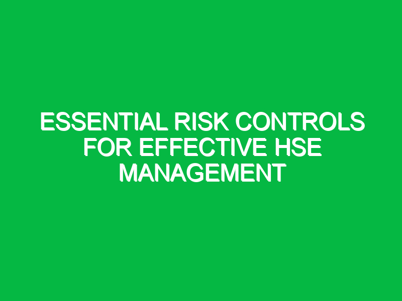 essential risk controls for effective hse management 12860