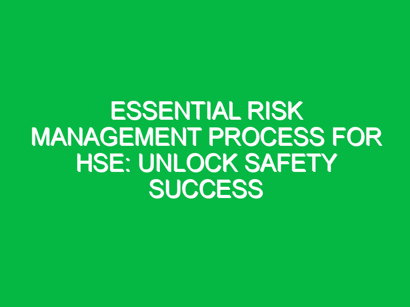 essential risk management process for hse unlock safety success 11568