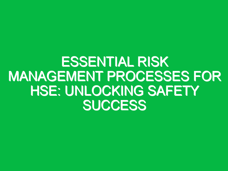 essential risk management processes for hse unlocking safety success 12134