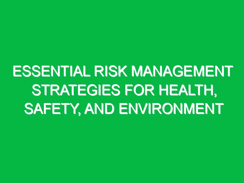 essential risk management strategies for health safety and environment 11874