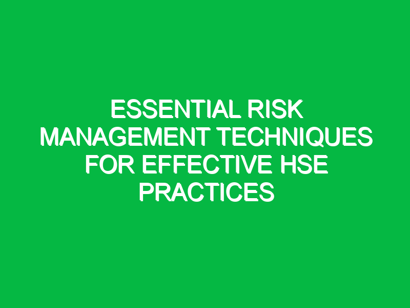 essential risk management techniques for effective hse practices 12584