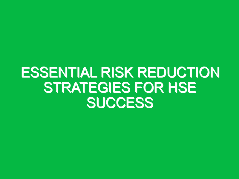 essential risk reduction strategies for hse success 11958