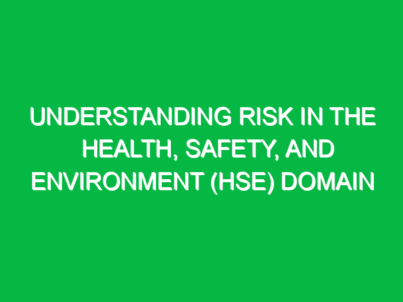 understanding risk in the health safety and environment hse domain 11410