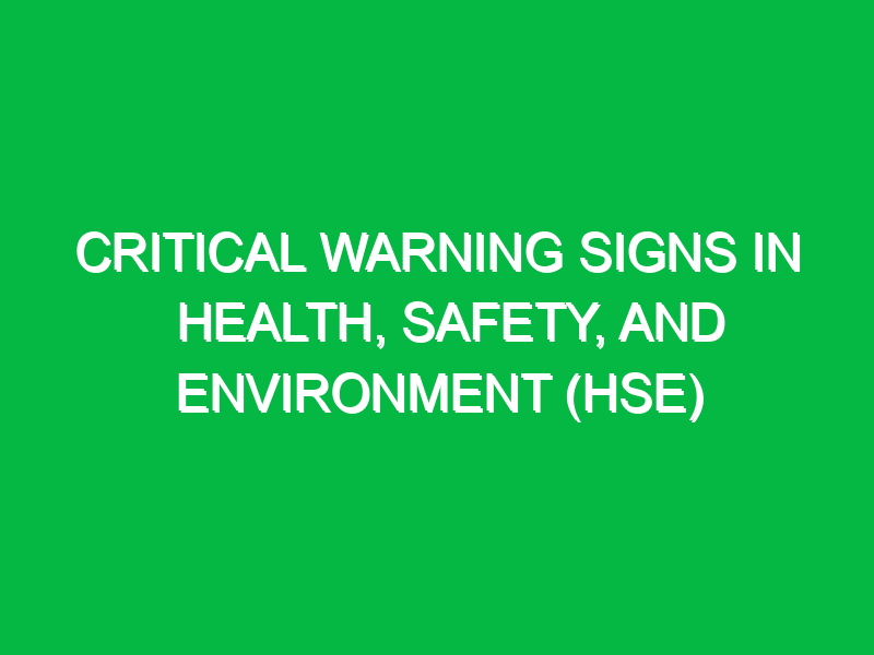 critical warning signs in health safety and environment hse 13952