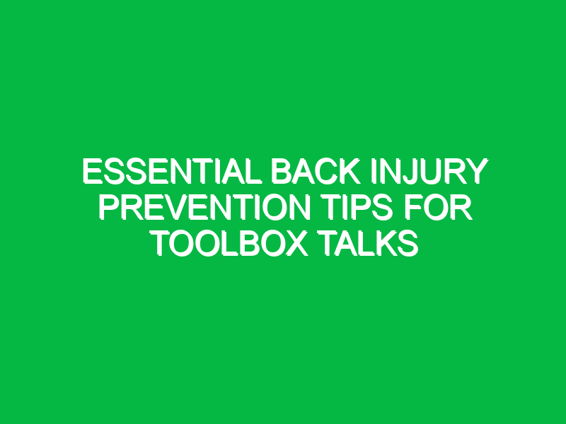 essential back injury prevention tips for toolbox talks 13709