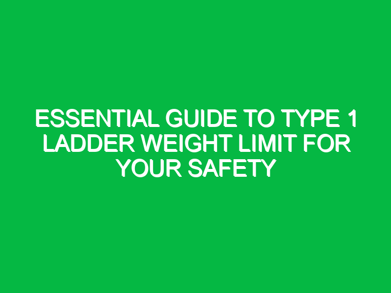 essential guide to type 1 ladder weight limit for your safety 13901