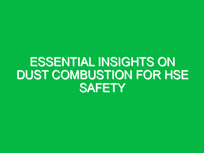 essential insights on dust combustion for hse safety 13535