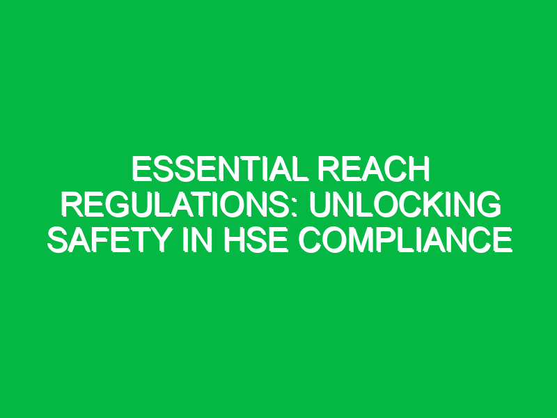 essential reach regulations unlocking safety in hse compliance 13283