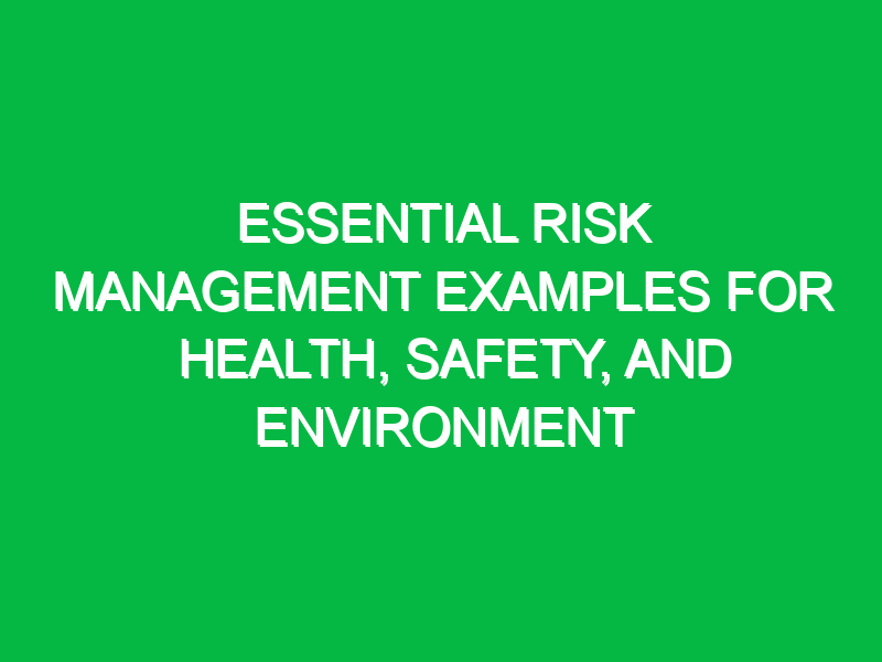 essential risk management examples for health safety and environment 14799