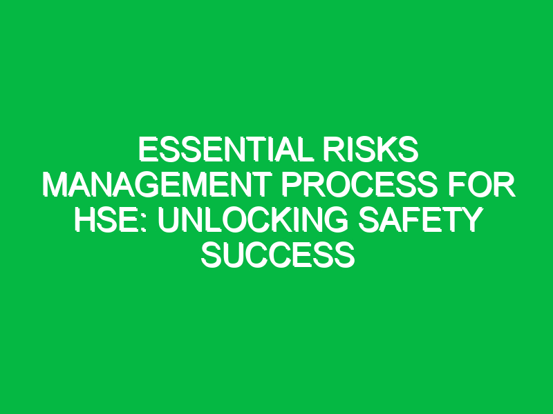 essential risks management process for hse unlocking safety success 13780