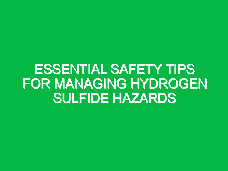 essential safety tips for managing hydrogen sulfide hazards 14776