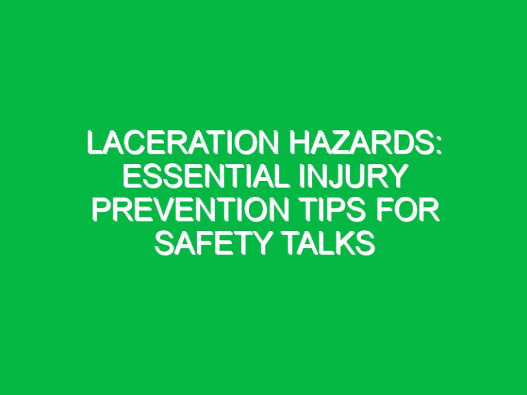 Laceration Hazard and Injury Prevention Archives - Safety Notes