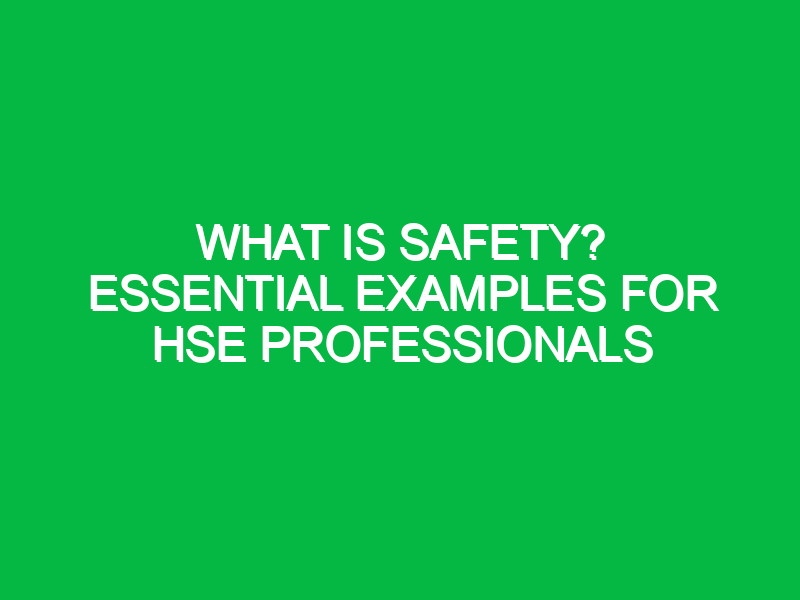 what is safety essential examples for hse professionals 14563